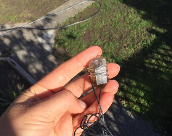 Reiki Charged Smoky Quartz Wire Wrapped Necklace