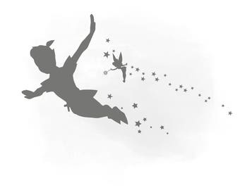 Peter Pan Svg clipart, Peter pan Monogram, Svg Files For Silhouette For Cricut, Fairy Iron On Transfer Clipart in AI Svg Png Jpeg