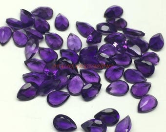 ON SALE 25% Off AAA African Purple Amethyst Pear Faceted Gemstone 4x6mm 10 PCs Lot Very High Selection Amethyst Code#Amy08
