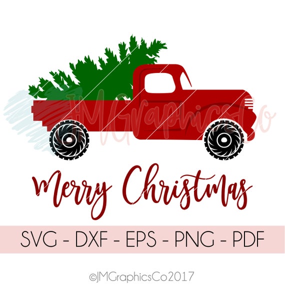 Red Christmas Truck SVG dxf cricut cameo cut file