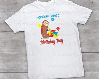 Personalized Curious George Birthday Shirt / Birthday Boy Shirt / Curious George Birthday / Birthday Shirt / Custom Birthday Shirt