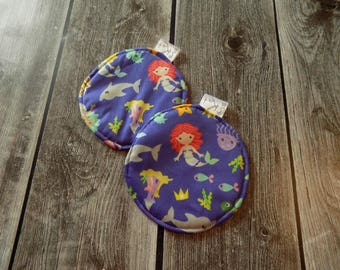 Washable nursing pads, Maternity, Reusable Breasts pads, Mermaids