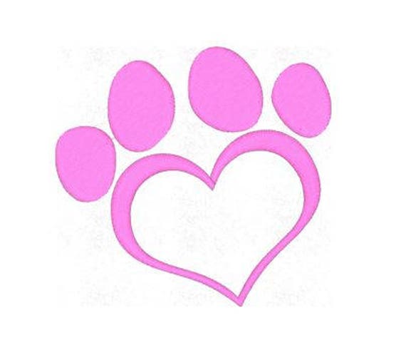 40+ Design Of Heart With The Paw Footprint Embroidery