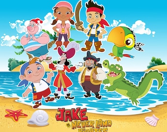Jack And The Neverland Pirates Centerpieces Double-Sided, Cake Toppers, Jack And The Neverland Pirates Party, Printable, Instant Download