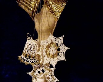 CHRISTMAS DECORATION CROCHETED,Adornment To hang , Handmade , Free shipping