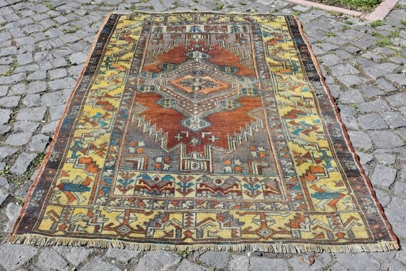 Bohemian Rug Anatolian Rug Faded Color Rug 4 4x6 7 Ft