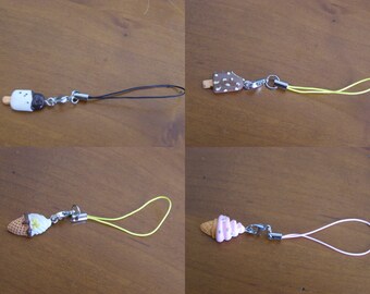 choice, cell phone, strap, ice cream charm