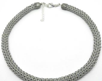 Choker woven peyote tubular beads miyuki in the