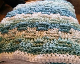 Basket weave lapghan or baby blanket