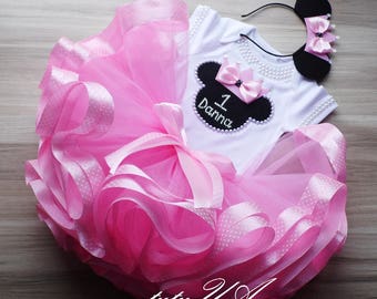 Minnie mouse tutu dress Minnie mouse birthday outfit disney trip costume pink minnie mouse birthday tutu outfit glitter minnie tutu dress