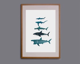 Shark Wall Art shark wall art | etsy Shark Wall Art shark wall art | etsy
