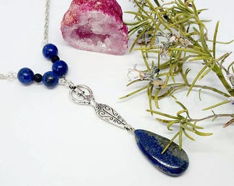 Lapis Lazuli Goddess Necklace - Fertility Gift - Pagan Gift - Doula Jewellery - Gaia Goddess Pendant - Pagan Necklace - Spiritual Jewellery