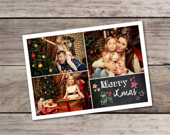 Photo Christmas Cards Printable / Holiday Photo Cards Download