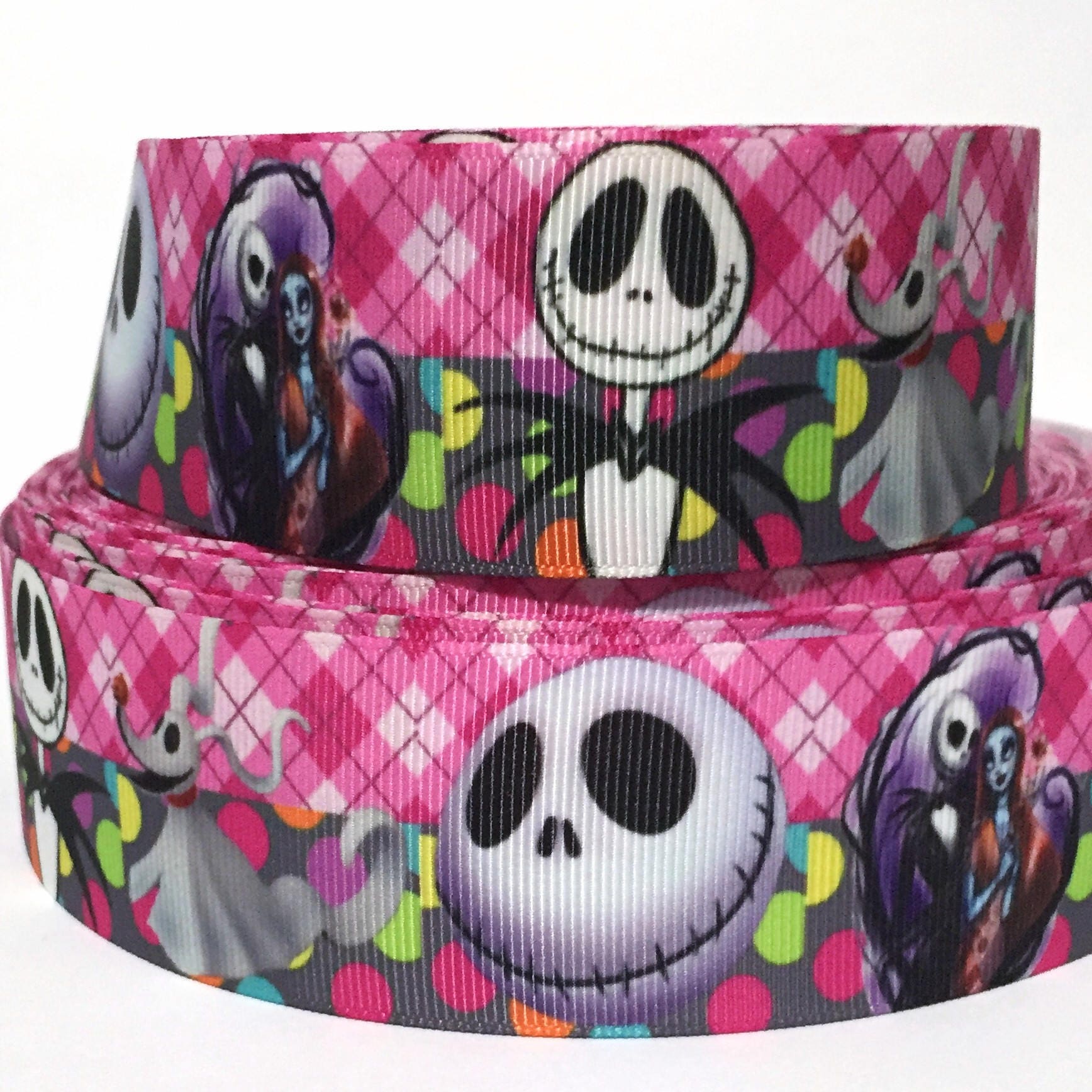 Grosgrain Ribbon 7/8" Nightmare Before CHRISTMAS Hw3 Printed USA Seller