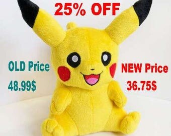 Pokemon Pikachu. Pokemon plush. Pikachu plush. Soft toy for girls, boys. Gift for her, for him, for mother, for baby. Gift for your girl