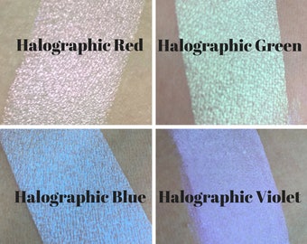 Halographic Collection, Color shifting Red Blue Green Violet, Vegan and Cruelty Free, Mineral Makeup