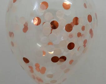 Confetti Balloon - Copper confetti, peach confetti, white confetti, baby shower, wedding balloons, pretty confetti balloons. 30cm. Pkt of 1