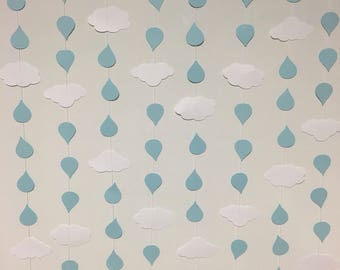 Raindrop and cloud garland