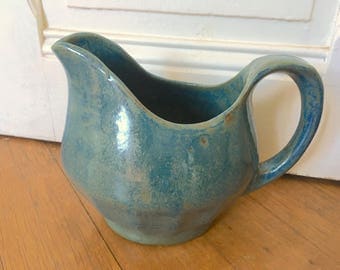 Blue water jug, french blue ceramic jug, kitchen decor, french ceramic, blue pitcher, water pitcher, french kitchen, serving jug
