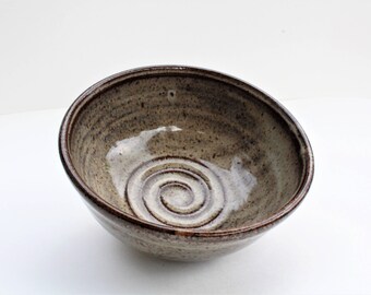 Ceramic Bowl Shallow Medium Brown