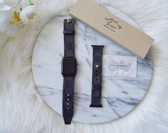 Authentic Louis Vuitton Graphite Canvas Apple Watch Straps, 38MM & 42MM Repurposed Louis Vuitton, Handmade,Upcycle LIMITED QUANTITY