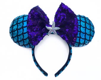 Mermaid ears , mermaid vibes , little mermaid ears , mermaid , ariel ears , mouse ears , mouse headband ears