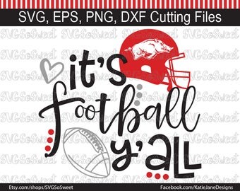 Arkansas svg, Arkansas Football svg, Its Football Yall, AK Razorbacks svg, SVG, Png, Eps, Dxf, Silhouette Cutting Files