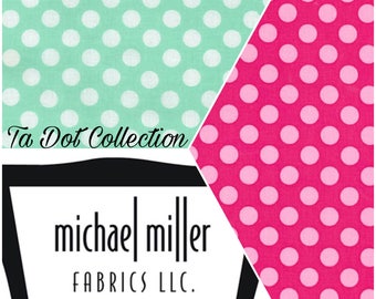 FREE GIFT with Purchase - Michael Miller Ta Dot /Pink & Mint/Cotton/Fabric/Sewing/Quilting