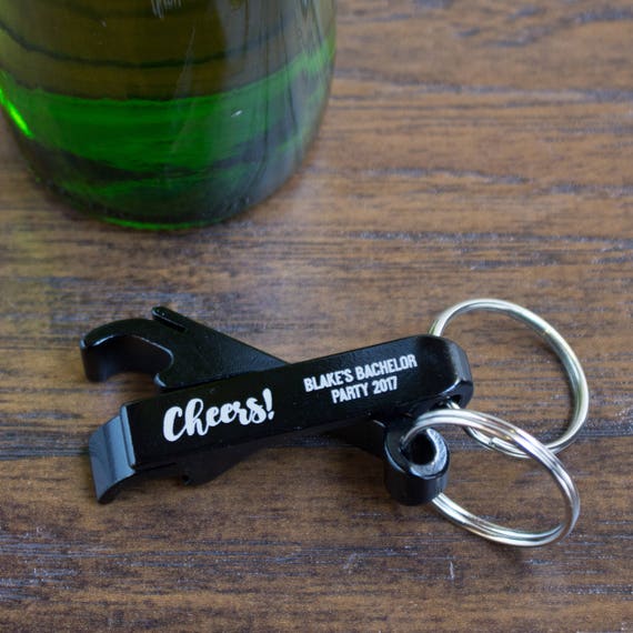 Personalized Black Aluminum Keychain Bottle Opener