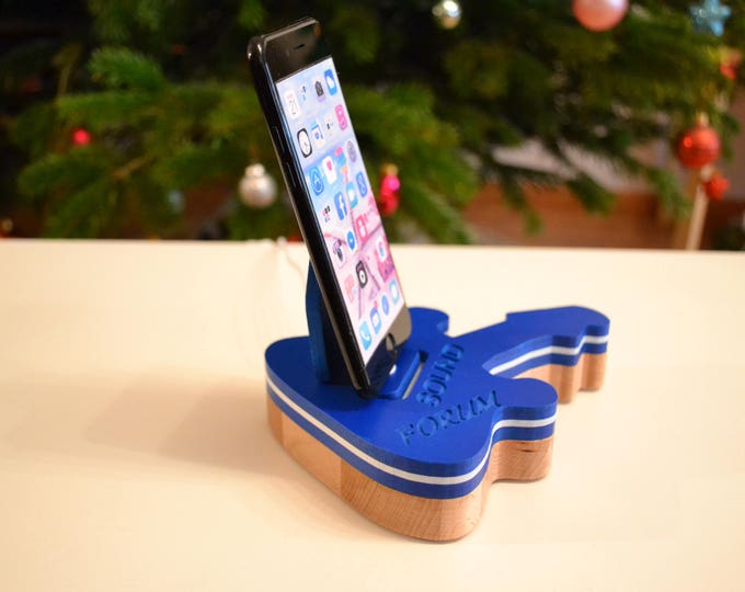 iphone charging station docking station stand, IDOQQ Uno Guitar Wood Station, iphone 5, 6, 7, 8 ipad Stand Gift