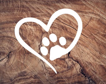 sticker, decal, heart, paw