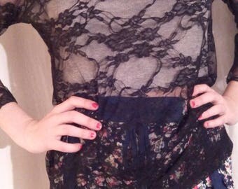 Long Black Lace tunic