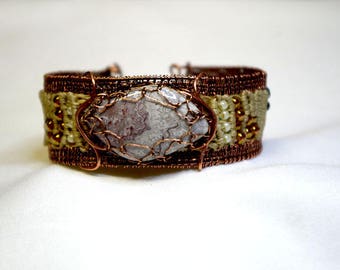 Copper bracelet and macrame