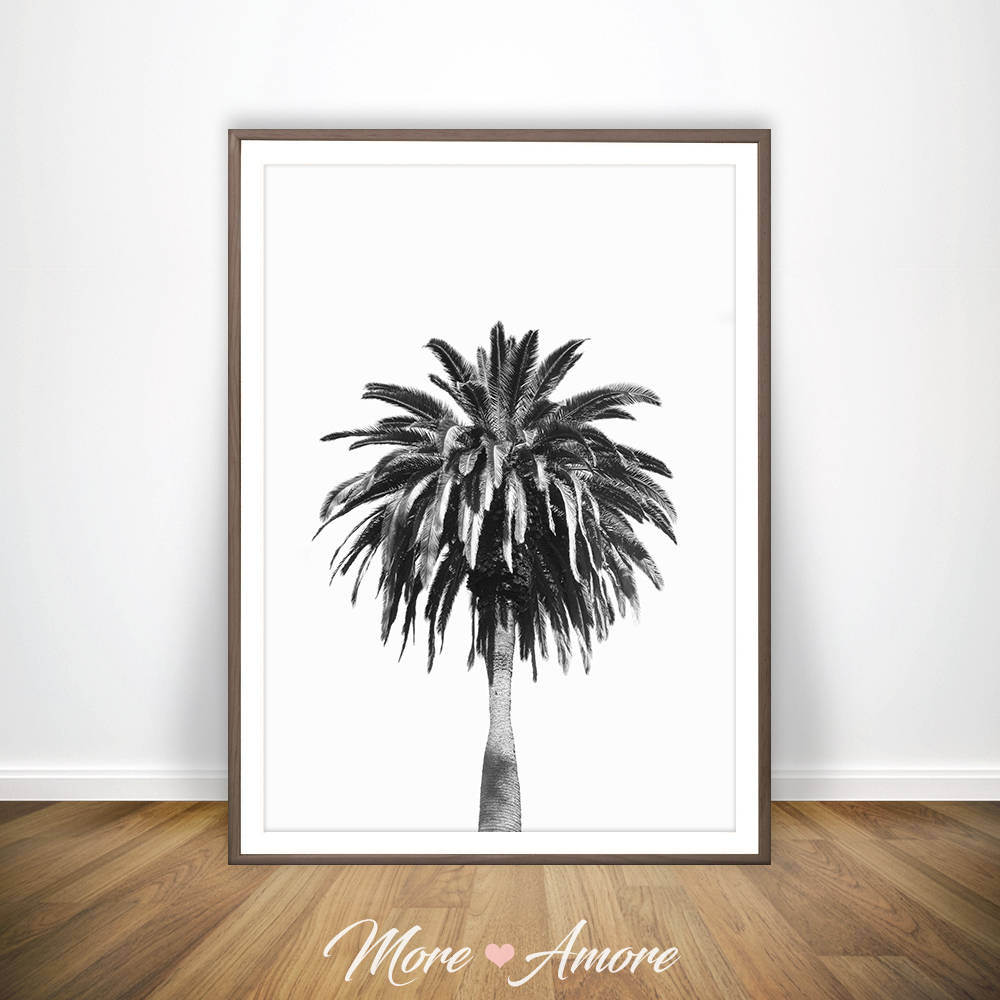 Black and White Palm Tree Print Palm Wall Art Palm Print