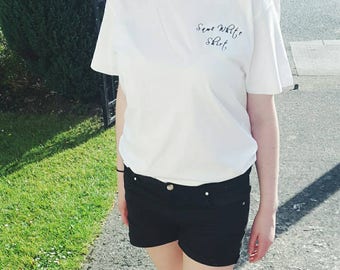 Same White Shirt - Embroidered Harry Styles T-Shirt, Womens