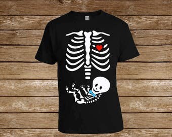 Boy Baby Skeleton Tshirt/ Family Shirts/Pregnant Gift/Pregnant/pregnancy shirts/Parent/Child Shirt/ Halloween