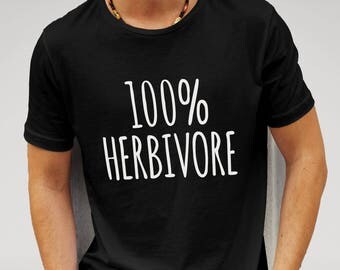 Mens Herbivore Veggie Vegetarian Vegan - Black T-shirt