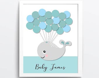 Baby Shower Guest Book Alternative Whale Baby Shower Whale