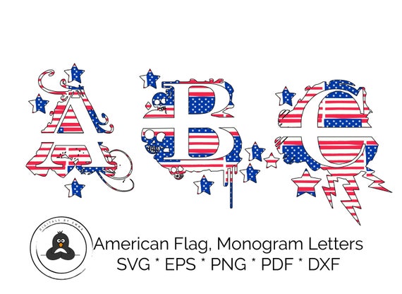 Download American Flag Svg SVG Fonts Monogram Svg Patriotic Svg