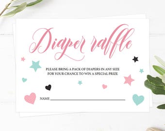 Ladybug Diaper Raffle Tickets INSTANT DOWNLOAD Printable