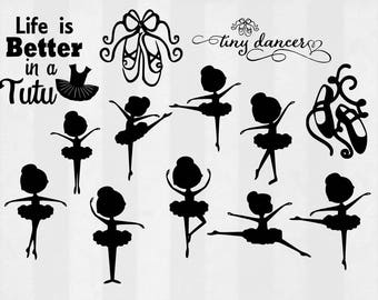 Ballerina SVG Bundle, Ballerina clipart, Ballerina cut files, svg files for silhouette, files for cricut, svg, dxf, eps, cuttable design