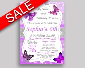 Butterfly Birthday Invitation Butterfly Birthday Party Invitation Butterfly Birthday Party Butterfly Invitation Girl butterflies OHI62