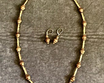 Cloisonné Necklace and Earrings