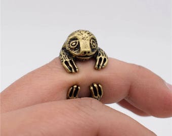 Sloth Ring-Mother Jewelry/Minimalist Ring/Best Friends Gift/Sister Gift/Bridesmaid Gift/Animal Ring/Retro Ring/3D Sloth Ring