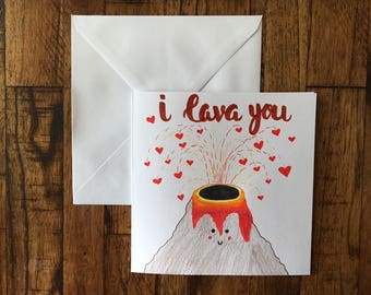 I Lava You Anniversary Card, Anniversary, Valentine's Day, Birthday, Cute card for Wife or girlfriend, card for husband or boyfriend