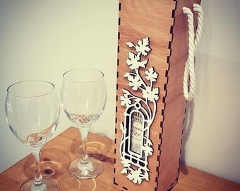 Laser cut & engraved Wine Box for weddings/Birthdays/anniversary.