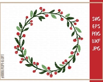 Christmas wreath svg | Etsy