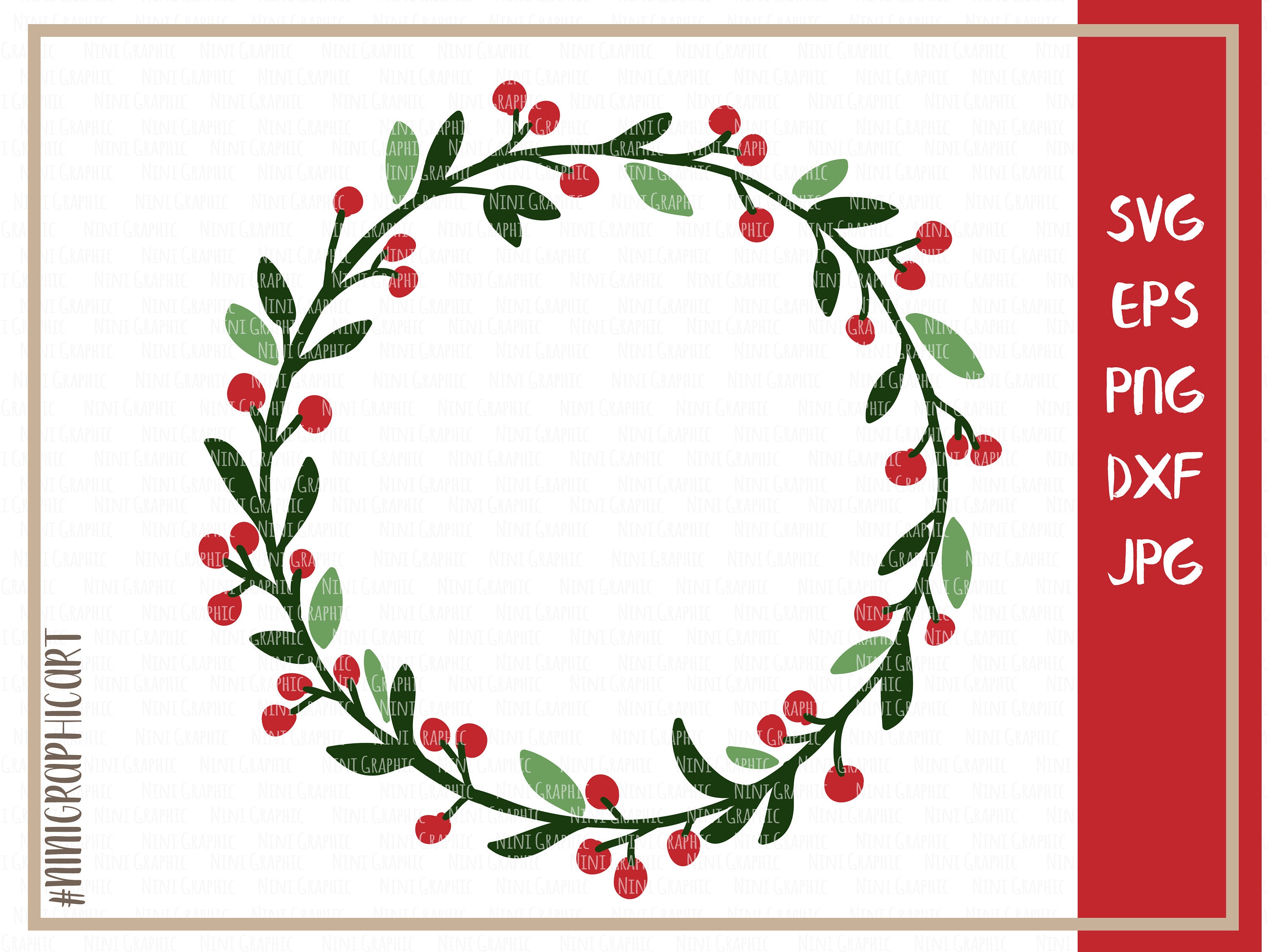 NOEL wreath SVG dxf EPS Png Christmas Ornament dxf cut