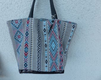 All tote bag with 2 pockets in cotton upholstery