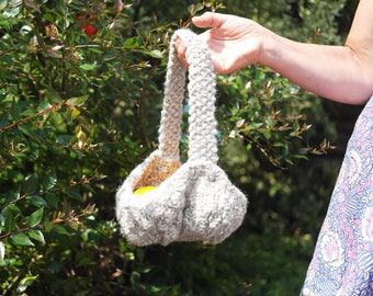 Celandine PDF knitting pattern for felted basket
